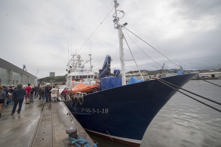 Aita Mari itsasontzia Pasaiako portuan itsasoratu baino lehen. (Gorka RUBIO | FOKU)