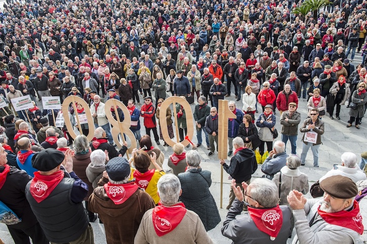 Pentsionistak Martxan espera poder volver a llevar sus reivindicaciones a la calle «pronto». (Marisol RAMIREZ | FOKU)