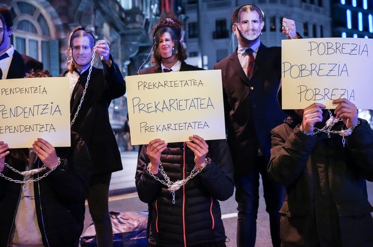 Urtarrilean prekarietatea salatuz Kartak egindako mobilizazioa. (Marisol RAMIREZ | FOKU)