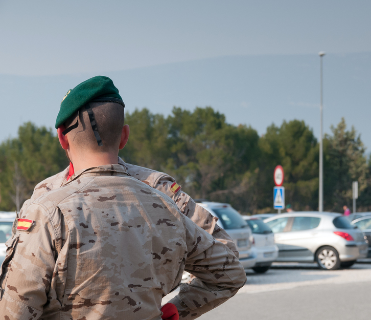 Imagen de archivo de miembros del Ejército en una javierada. (Oiartso LOS ARCOS/FOKU)