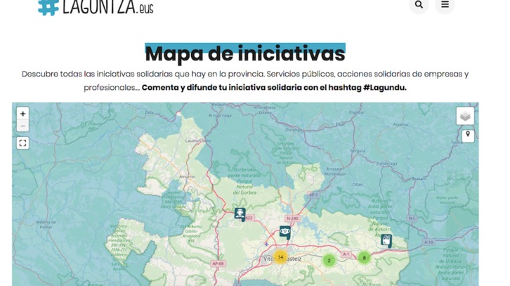 Mapa interactivo en la web laguntza.eus