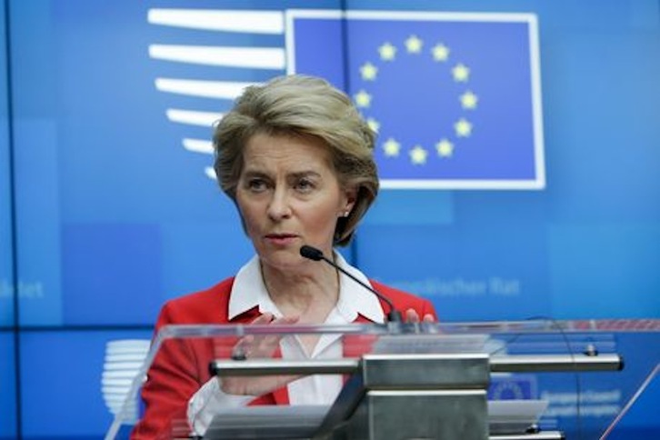 La presidenta de la Comisión Europea, Ursula von der Leyen. (Aris OIKONOMOU | AFP)