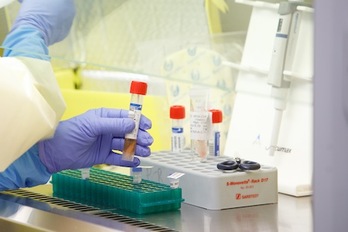 Elaboración de análisis para detectar el coronavirus. (GOBIERNO DE NAFARROA)