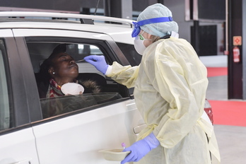 Pruebas para la detección del coronavirus en Refena (Iruñea). (Idoia ZABALETA | FOKU)