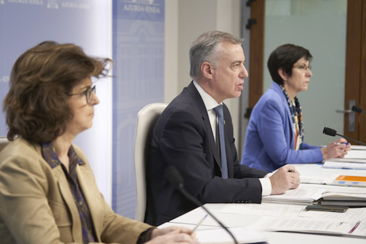 El lehendakari, en su intervención del jueves que fue emitida por medios públicos. (IREKIA)