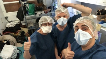 Danièle Baron, Arnaud Le Clavez et Cédric Caro, venus en renfort à Garches.