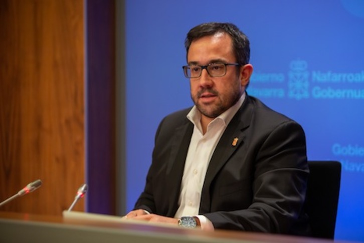 El videpresidente Javier Remírez, en una comparecencia ante los medios. (GOBIERNO DE NAFARROA)
