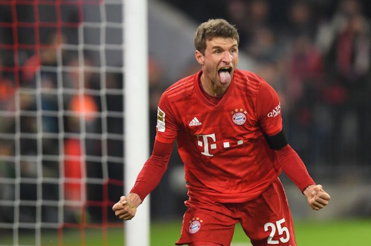 Thomas Müller celebra un gol con el Bayern. (Christof STACHE/AFP)