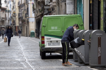 Las calles de Iruñea, durante el confinamiento. (Iñigo URIZ / FOKU)