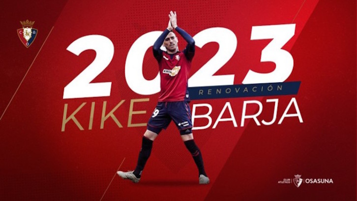 Imagen con la que Osasuna ha hecho oficial la renovación de Kike Barja. (CA OSASUNA)