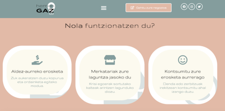 Koronabirusak eragindako kalteak arintzeko sortu da 'Hemen gaz'.