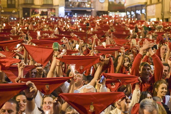 «Pobre de mí» en la Plaza del Ayuntamiento de Iruñea en el año 2019. (Idoia ZABALETA/FOKU)