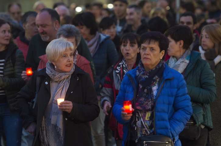 Bonbardaketaren urtemugan iaz Gernika-Lumon egin zuten mobilizazioa. (Monika DEL VALLE/FOKU)