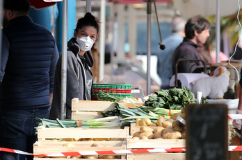 Marché de Bayonne en temps de Covid-19. © Bob EDME