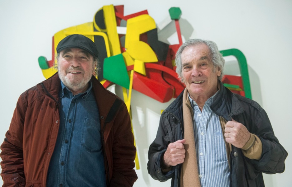 Zumeta y Sistiaga en el 50º aniversario del Grupo Gaur. (Jon URBE / FOKU)