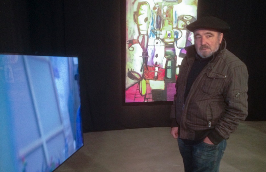 Exposición sobre el proceso de creación del artista en Donostia, en 2012. (Andoni CANELLADA / FOKU)