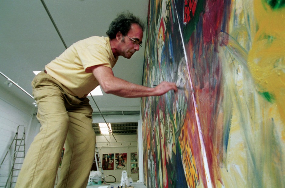 Terminando su ‘Gernika’, en 1999. (Jon URBE / FOKU)