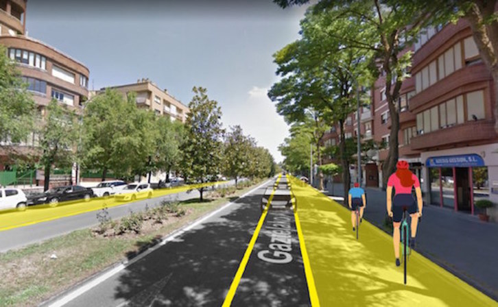 Propuesta planteada para reordenar el tráfico en la calle Portal de Castilla. (EH BILDU). 