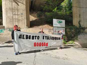 Concentración de la mayoría sindical vasca en Zaldibar. (Vía twitter @ESKsindikatua ).