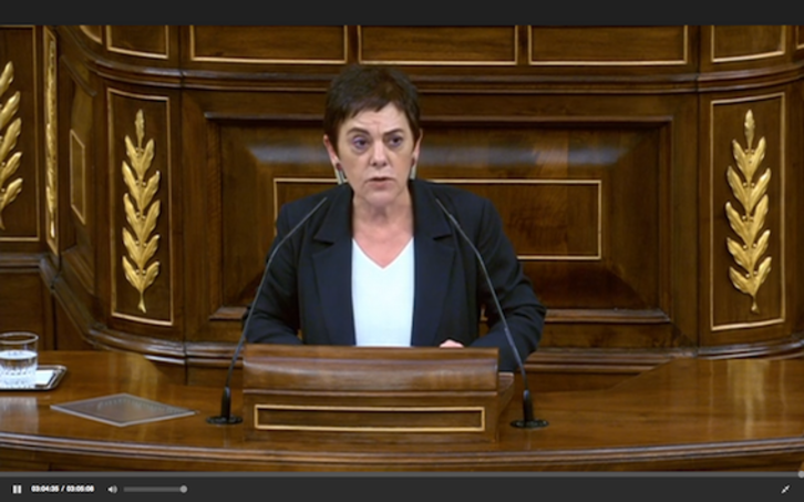 Mertxe Aizpurua , en una intervención en el Congreso de Madrid.