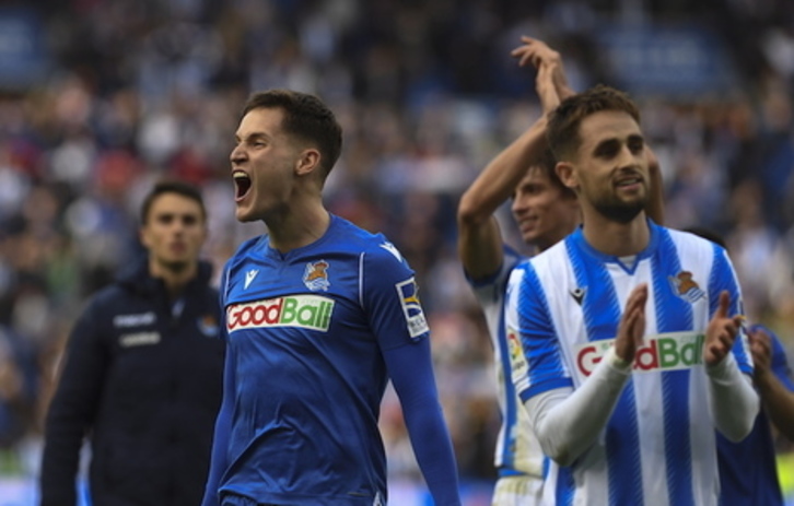 Remiro, tras una victoria del equipo (FOKU)