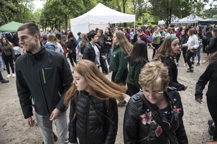 Justu duela urtebete Iruñean egin zen Sortzenen jaiaren irudi eder bat. (Jagoba MANTEROLA/FOKU)