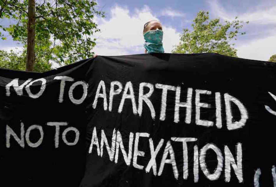 Protesta en Jerusalén contra el apartheid y los planes de anexión. (Emmanuel DUNAND/AFP)