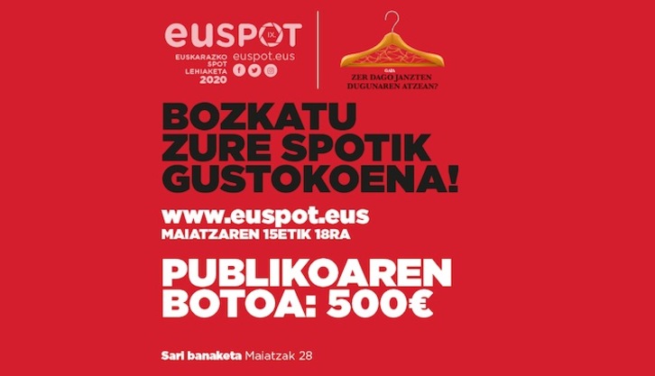 Euspoten webgunean eman daiteke spot gustukoenaren aldeko botoa. (Euspot)