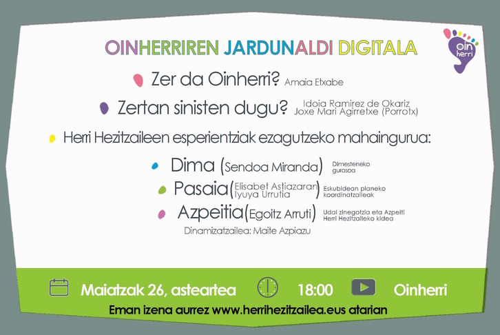 Oinherriren jardunaldien kartela.