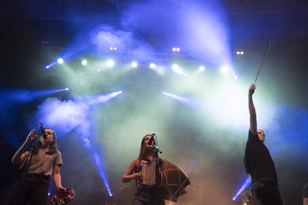 Huntza iazko Ilunbeko elkartasun kontzertuan. (Juan Carlos RUIZ / FOKU)