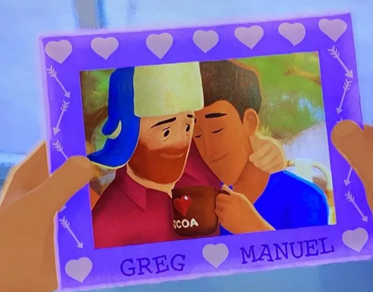 Los protagonistas de ‘Out’ son la pareja formada por Greg y Manuel. (Pixar)