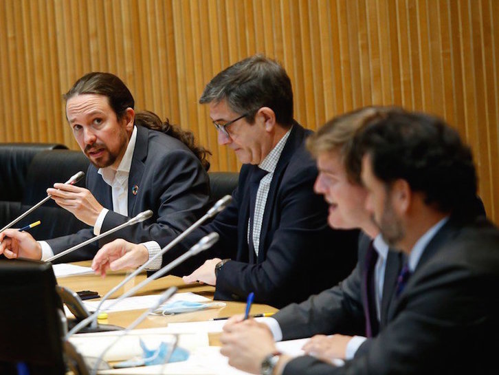 Pablo Iglesias ha «despedido» a Vox tras tildarlo de golpista. (Congreso)