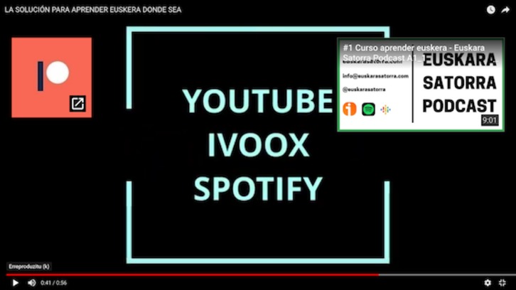 Euskara Satorra eskaintzaren proposamenetako bat irudian. (Gaur8) 