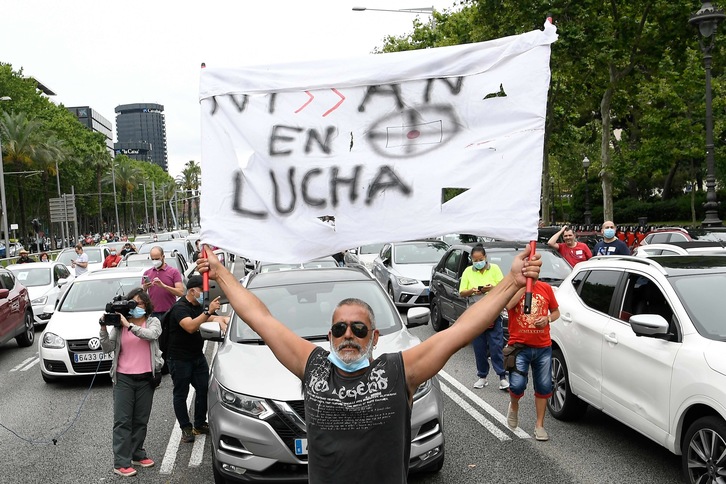 Las y los trabajadores de Nissan han colapsado Barcelona. (Lluis GENE/AFP)