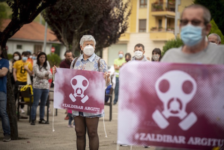 Imagen de la movilización llevada a cabo ayer en Zaldibar. (Jaizki FONTANEDA/FOKU)