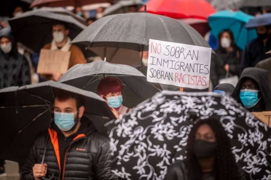 Migratzaileen aldeko aldarria. (Jaizki FONTANEDA / FOKU)