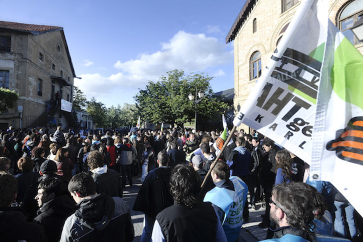 Imagen de archivo de una protesta contra el TAV en Nafarroa. (Iñigo Uriz/FOKU)