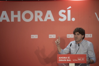 Eneko Andueza, en un acto del PSE. (Juan Carlos RUIZ | FOKU)