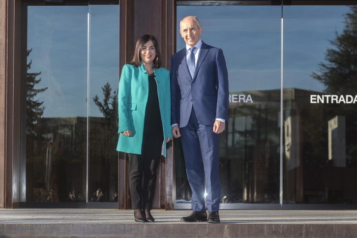 Reunión de Josu Erkoreka y Carolina Darias en Lehendakaritza el pasado 20 de febrero. (Juanan RUIZ/FOKU)
