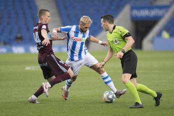 La Real ha buscado constantemente a Januzaj e Imanol no ha buscado excusas en Prieto Iglesias. (Juan Carlos RUIZ/FOKU)