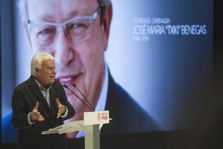 González, en un homenaje a Txiki Benegas en 2015. (Jon URBE | FOKU)