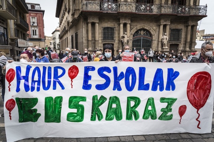 La plataforma HE Gurasoak reclama más plazas en euskera en el sistema público de Haur Eskolak. (HE Gurasoak)