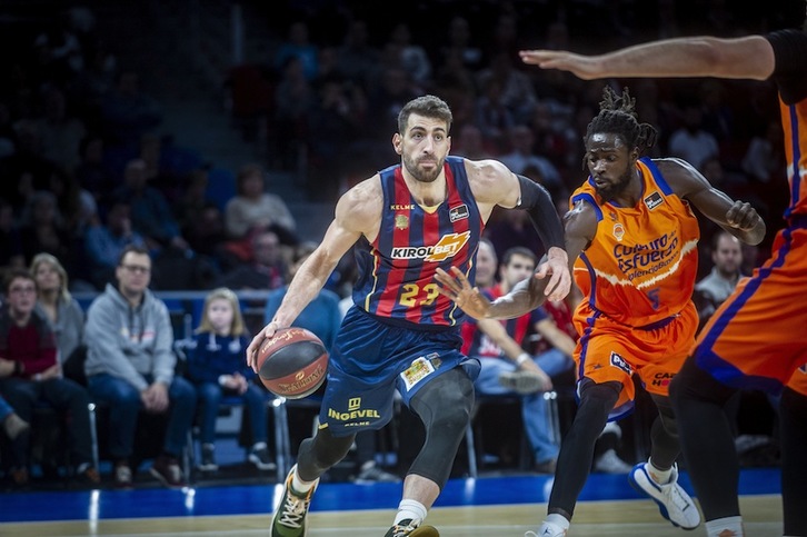 Arazoak arazo, Tornike Shengelia prest egongo da Valentzia Basketen aurka finalerdia jokatzeko. (Jaizki FONTANEDA / FOKU)