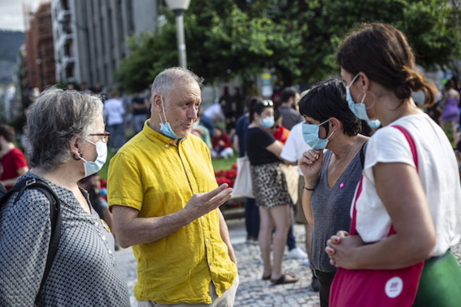 Maddalen Iriarte, EH Bilduren lehendakarigaia, Bilboko protestan. (Aritz LOIOLA/FOKU)