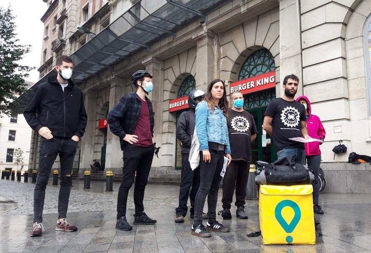 La comparecencia de este jueves en Bilbo. (LAB sindikatua)