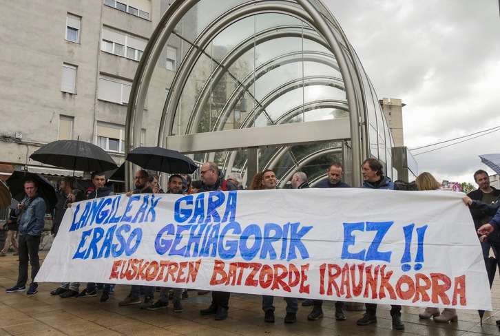 Imagen de archivo de otra movilización contra una agresión a otra trabajadora EuskoTren. (Monika DEL VALLE/FOKU)