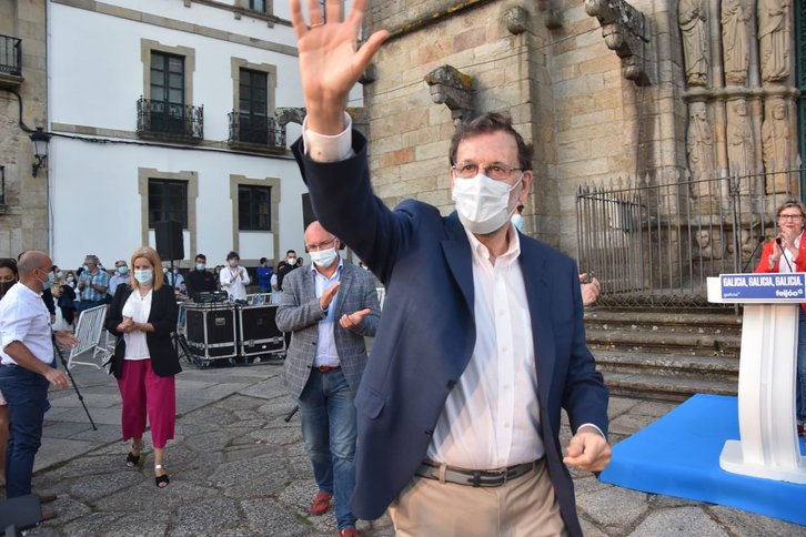 Rajoy, «cazado» cuando se saltaba el confinamiento se sumó el viernes a la campaña por Feijóo. (PPdG)