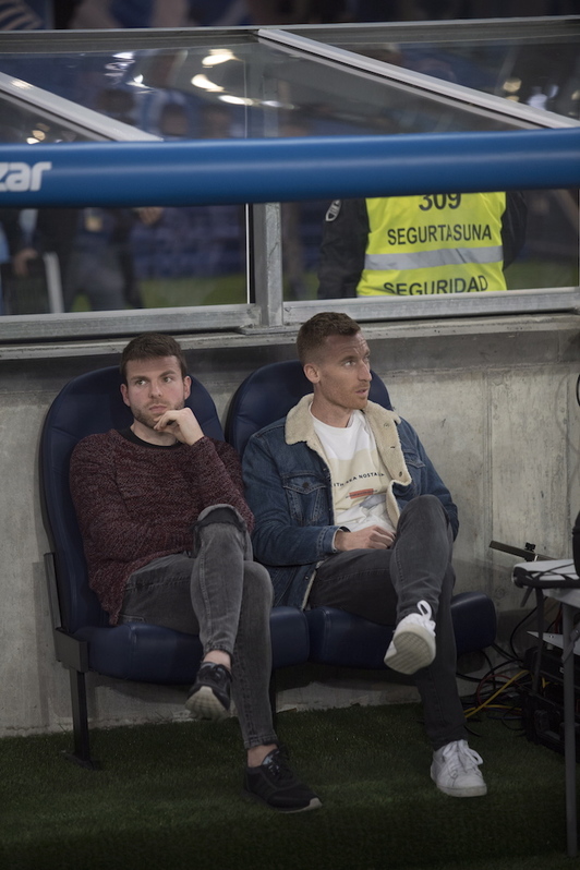Illarramendi y Zurutuza, juntos en el partido contra el Valladolid, han pasado un calvario con las lesiones toda la temporada. (Juan Carlos RUIZ/FOKU)