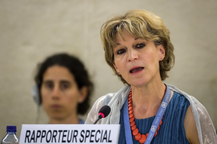 La relatora Agnès Callamard, en una imagen de archivo. (Fabrice COFFRINI / AFP)