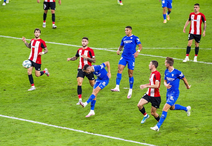 Munir ha marcado el gol de la victoria del Sevilla. (Luis JAUREGIALTZO / FOKU)